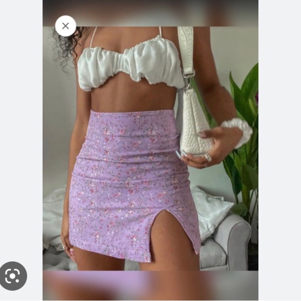 *3 FOR 12* NWOT SHEIN LAVENDER FLORAL SKIRT